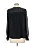 Current Air 100% Polyester Metallic Black Long Sleeve Blouse Size L - photo 2