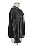 Current Air 100% Polyester Metallic Black Long Sleeve Blouse Size L - photo 4