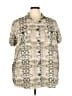 ELOQUII 100% Polyester Animal Print Silver Short Sleeve Blouse Size 24 - photo 1