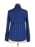 DJT Plaid Blue Long Sleeve Blouse Size XL - photo 2