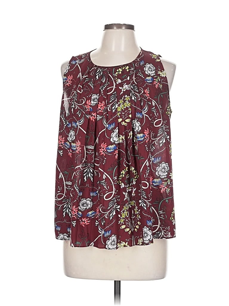 Pre-owned Fun2fun Sleeveless Blouse In Burgundy
