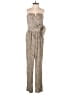 Rules of Etiquette 100% Polyester Animal Print Tan Jumpsuit Size S - photo 1