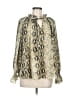 Entro 100% Polyester Silver Yellow Long Sleeve Blouse Size M - photo 1