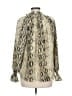 Entro 100% Polyester Silver Yellow Long Sleeve Blouse Size M - photo 2