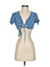 Shein 100% Polyester Blue Short Sleeve Blouse Size XS - photo 1