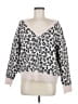 Cupcakes & Cashmere Animal Print Silver Pullover Sweater Size M - photo 1