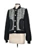 7 For All Mankind 100% Polyester Chevron-herringbone Black Jacket Size M - photo 1