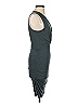 Lavender Brown Solid Gray Cocktail Dress Size S - photo 4