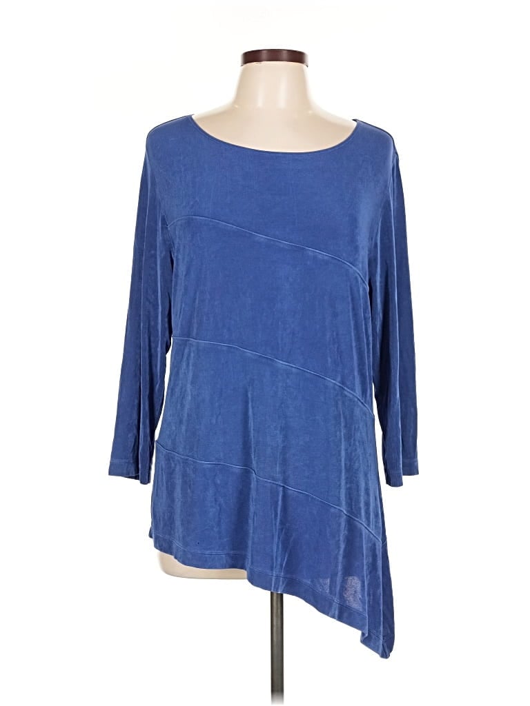 Pre-owned Travelers By Chico's 3/4 Sleeve T-shirt In Blue