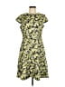 J.Crew 100% Polyester Print Yellow Casual Dress Size 10 - photo 1