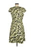 J.Crew 100% Polyester Print Yellow Casual Dress Size 10 - photo 2
