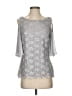 Connected Apparel Silver 3/4 Sleeve Blouse Size S - photo 1