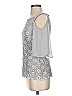 Connected Apparel Silver 3/4 Sleeve Blouse Size S - photo 5