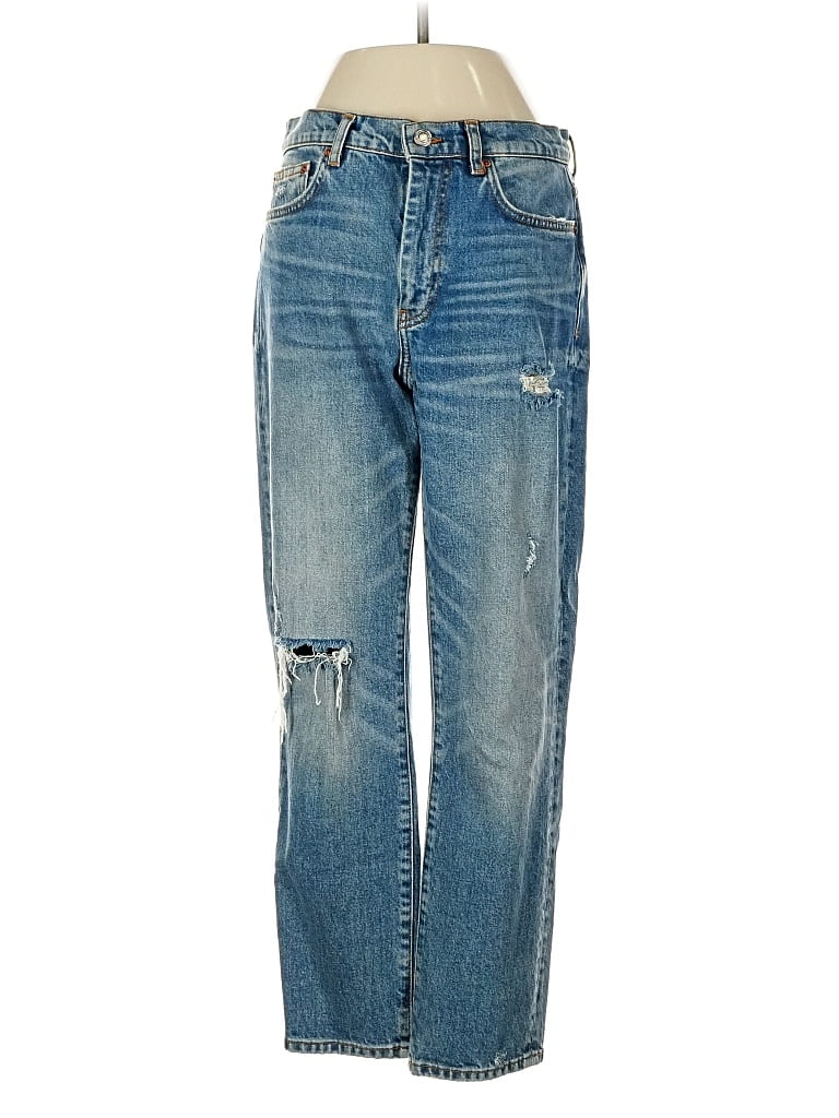 Zara Jeans - Mid/Reg Rise: Blue Bottoms - Size 4