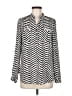 My Michelle Chevron-herringbone Silver Long Sleeve Blouse Size M - photo 1