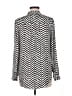 My Michelle Chevron-herringbone Silver Long Sleeve Blouse Size M - photo 2