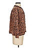 Point Sur 100% Silk Animal Print Brown 3/4 Sleeve Silk Top Size S - photo 4