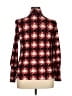 Como Blu Houndstooth Burgundy Red Long Sleeve Blouse Size XL - photo 2