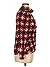 Como Blu Houndstooth Burgundy Red Long Sleeve Blouse Size XL - photo 4