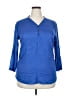 Fig Blue 3/4 Sleeve Blouse Size XXL - photo 1