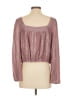 Express Solid Burgundy Long Sleeve Blouse Size S - photo 2