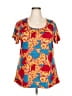 Lularoe Hearts Red Short Sleeve Blouse Size 2X - photo 1