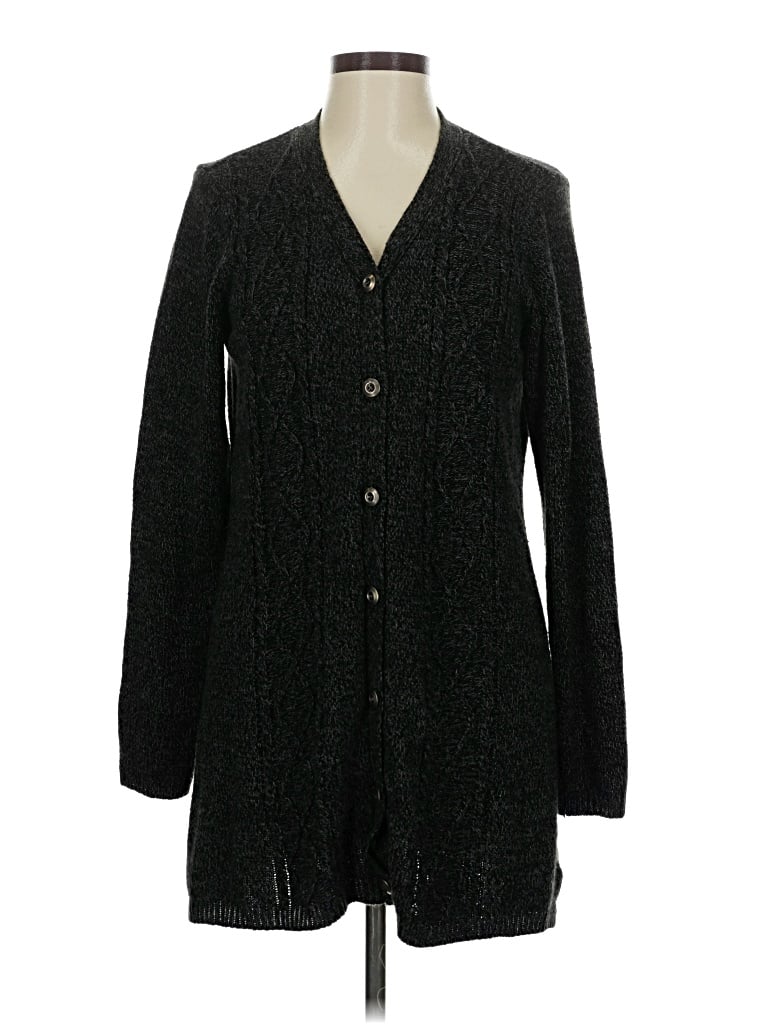 Pre-owned Karen Scott Cardigan Sweater In Black