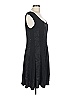 Connected Apparel Solid Black Casual Dress Size 12 - photo 4