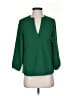 J.Crew 100% Polyester Green 3/4 Sleeve Blouse Size XXS - photo 1