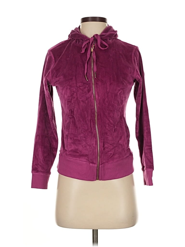 Pre-owned White Mark Zip Up Hoodie In Burgundy