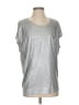 MICHAEL Michael Kors 100% Rayon Metallic Silver Gray Short Sleeve Top Size S - photo 1