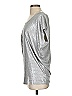 MICHAEL Michael Kors 100% Rayon Metallic Silver Gray Short Sleeve Top Size S - photo 5