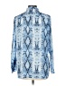 Unbranded Print Blue Long Sleeve Blouse Size M - photo 2
