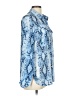 Unbranded Print Blue Long Sleeve Blouse Size M - photo 4