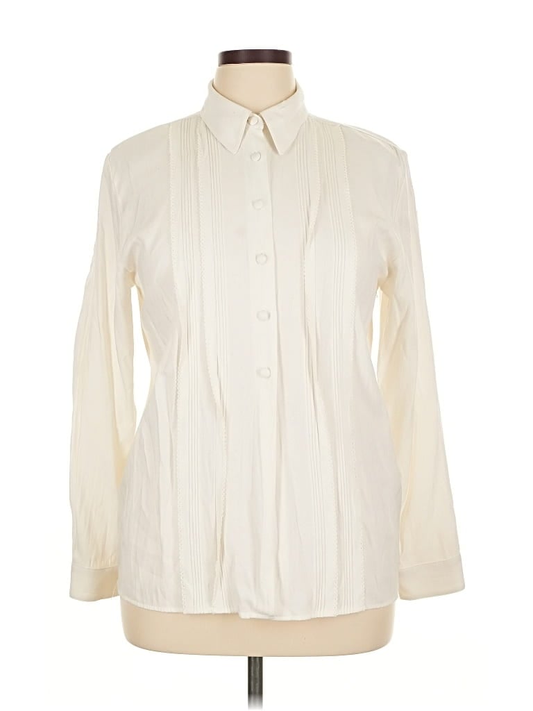 Pre-owned Talbots Long Sleeve Blouse In Ivory