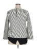 Pleione Chevron-herringbone Silver Long Sleeve Blouse Size XL - photo 2