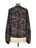 Evereve 100% Polyester Animal Print Black Long Sleeve Blouse Size L - photo 2