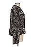 Evereve 100% Polyester Animal Print Black Long Sleeve Blouse Size L - photo 4
