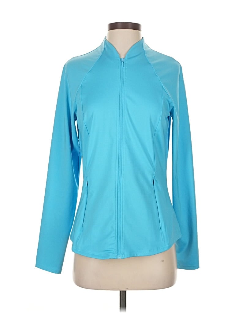 Pre-owned Sigrid Olsen Long Sleeve Polo Shirt In Blue