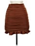 Oh Polly Solid Brown Formal Skirt Size 2 - photo 1
