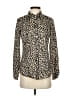 J.Crew Animal Print Brown Long Sleeve Blouse Size 2 - photo 1