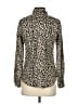 J.Crew Animal Print Brown Long Sleeve Blouse Size 2 - photo 2