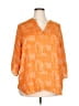 Cure 100% Polyester Orange 3/4 Sleeve Blouse Size 3X - photo 1