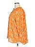 Cure 100% Polyester Orange 3/4 Sleeve Blouse Size 3X - photo 5