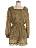 Hayden 100% Polyester Animal Print Gold Yellow Romper Size L - photo 1