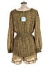 Hayden 100% Polyester Animal Print Gold Yellow Romper Size L - photo 2