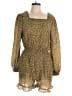 Hayden 100% Polyester Animal Print Gold Yellow Romper Size L - photo 1