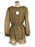 Hayden 100% Polyester Animal Print Gold Yellow Romper Size L - photo 2
