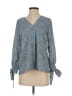 L Love Blue Long Sleeve Blouse Size S - photo 1