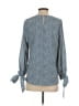 L Love Blue Long Sleeve Blouse Size S - photo 2